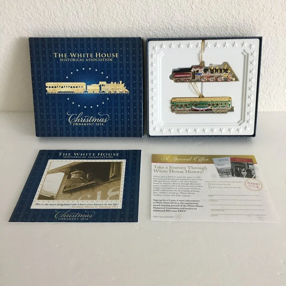 2014 White House Historical Association Christmas Ornament Train NEW!